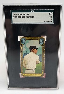 merritt cigarettes George Merritt T205 1911 Polar Bear Tobacco Cigarette Card Graded 40 VG 3