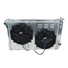 3 Row Aluminum Radiator 12" Slim Shroud Fan For 1982-1992 Chevy Camaro Firebird