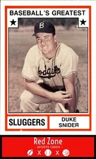 1982 TCMA Baseball's Greatest Sluggers (White Backs) - #9 Duke Snider EX.