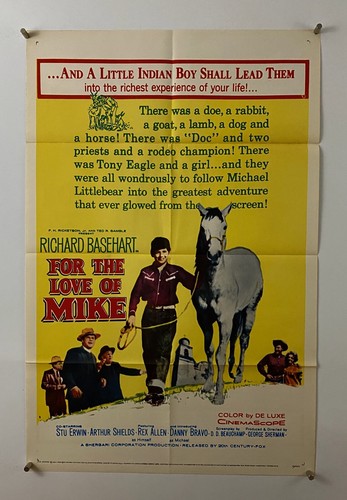 LOVE OF MIKE Movie Poster (VeryFine+) One Sheet 1960 Little Indian Boy 5432