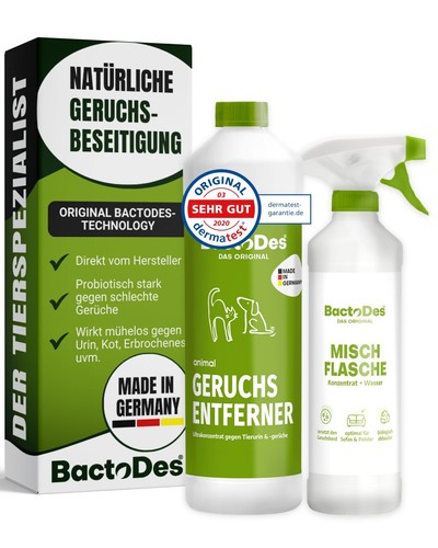 BactoDes - Animal Geruchsneutralisierer 1L Konzentrat mit Spray-Mischflasche - S - Bild 2 von 8