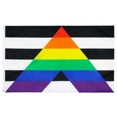 3x5 Flag Straight Ally LGBTQ Straight Alliance Gay Pride Solidarity Rainbow 100D