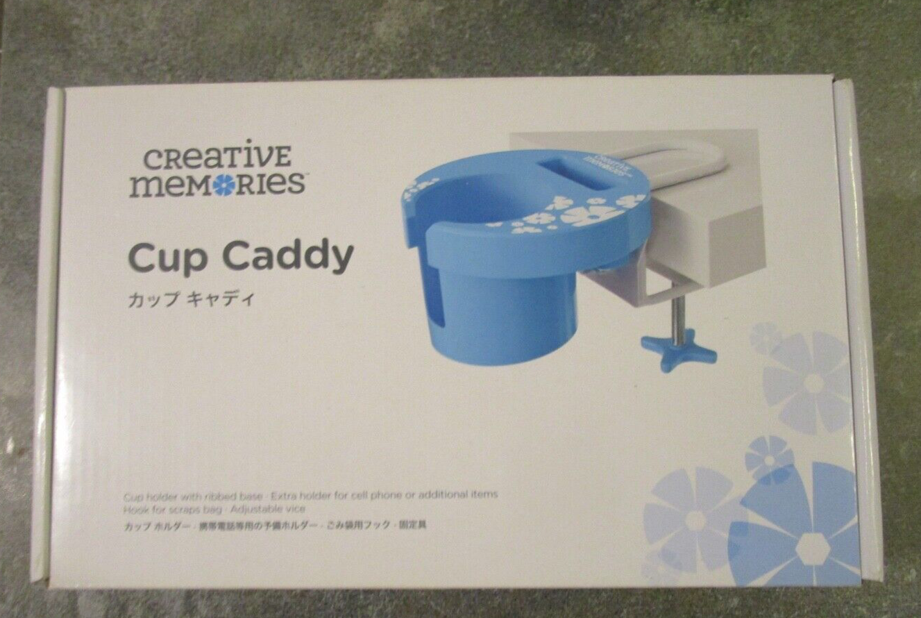 Creative Memories Cup Caddy Blue logo Adjustable holder BRAND NEW 2017