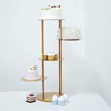 GOLD 2.5 ft Round 5 Tier Metal Cake Dessert DISPLAY STAND Centerpiece Events