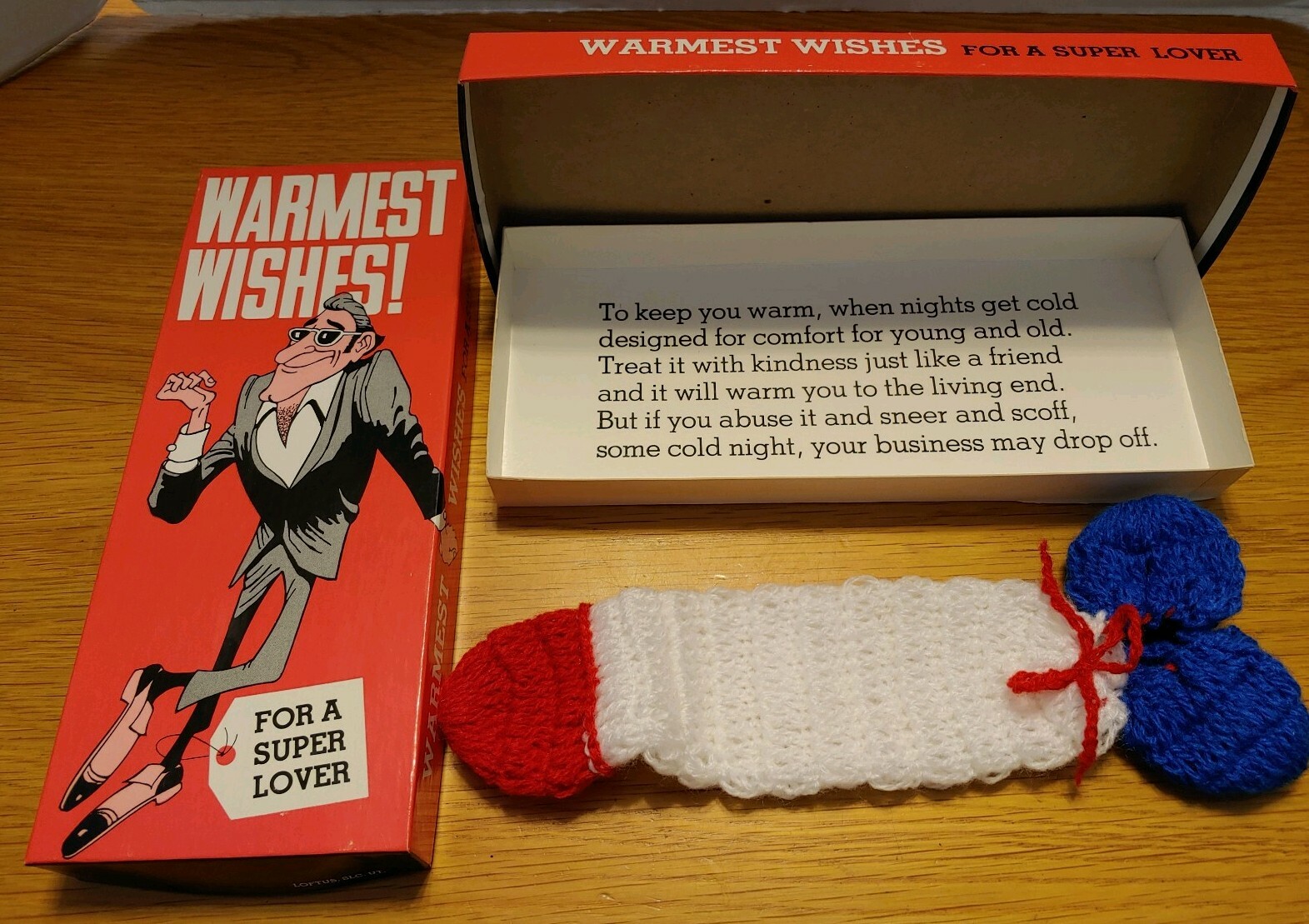 Willy Warmer Cock Sock Peter Heater Vintage Novelty Gag Gift in Box w