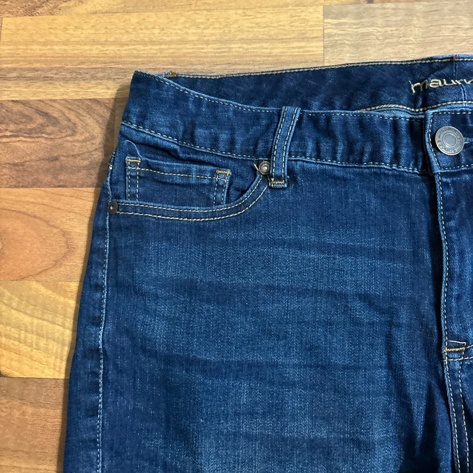 Maurices Denim Shorts Cut Off Plus Size Mid Rise Original Blue Embroidered 11/12 - Image 4 of 4