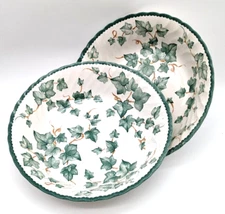 2 Vintage Tableworks Green Ivy Leaf Country Vine #062 Serving Bowls England 9"