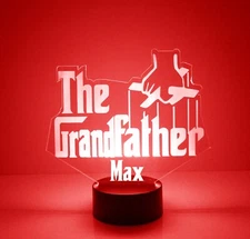 Best Grandfather, Godfather Design Gift - Personalized FREE,16 Color LED Lamp