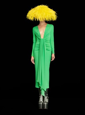 SOLACE London Lorena Midi Dress in Bright Green US 6 NWT $495