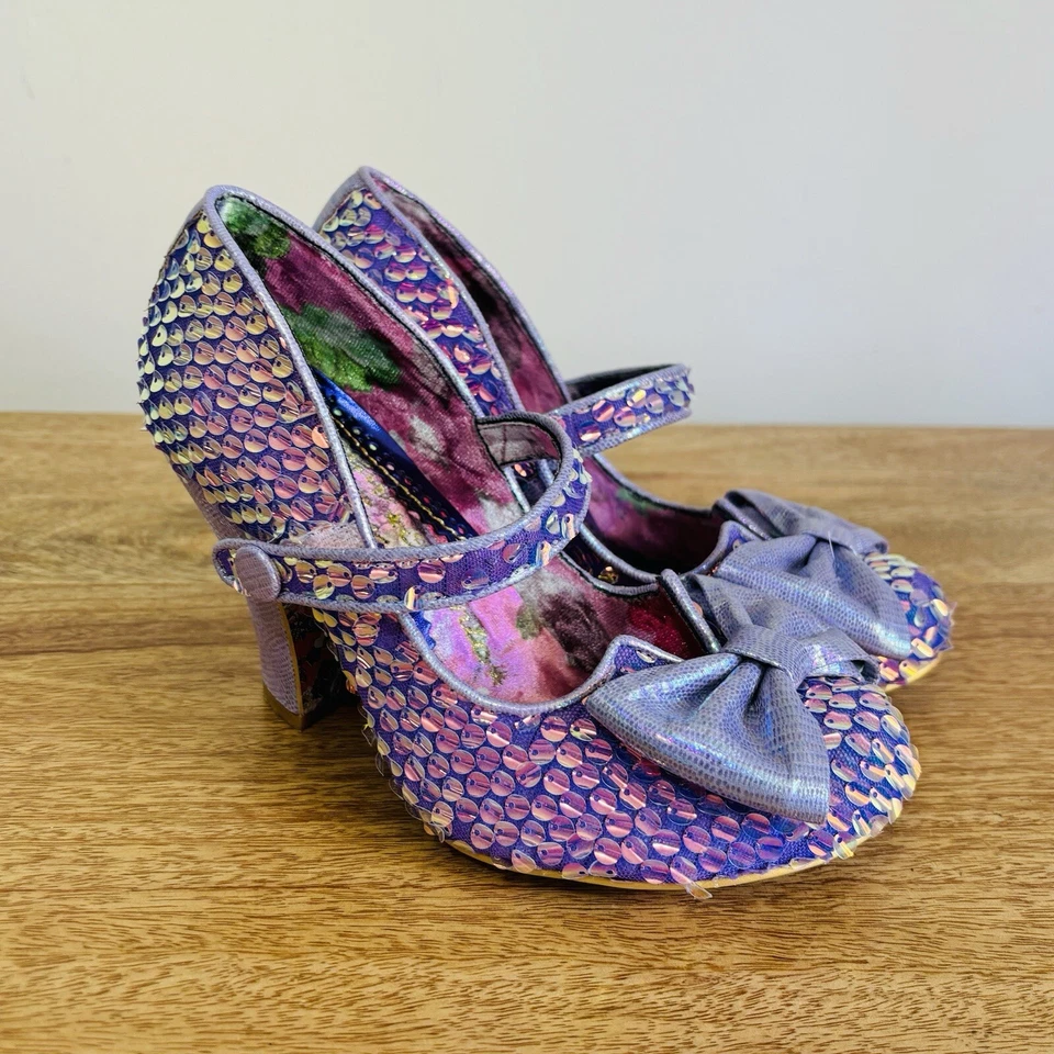 Irregular Choice Womens Fancy That Heels Lavender Purple Sequin Quirky Size 37 6 - image 2 of 4