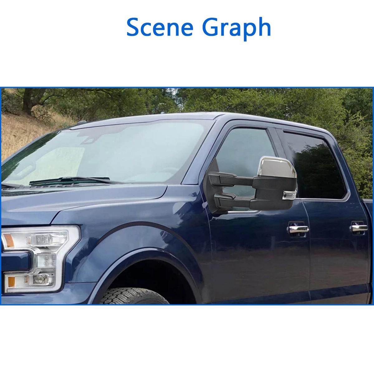 2021 F150 Tow Mirrors Towing Mirrors For 2015-2020 Ford F150 - Power Heated, Turn Signal, Chrome, 8-Pin 2018 F150 Tow Mirrors - Foto 2