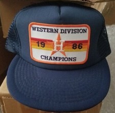 VINTAGE HOUSTON ASTROS *1986 WEST DIVISION CHAMPIONS* HAT ~ NEVER WORN CONDITION