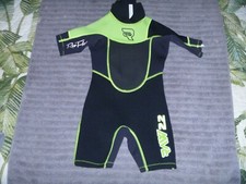 YOUTH BLACK SHORTY WETSUIT SURFER SURFING 2.2 MM FLEX RAW