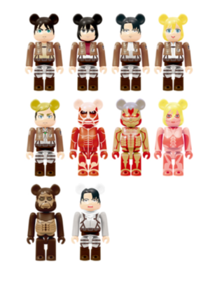 BE@RBRICK 100% Attack on Titan 10-Piece Set MEDICOM TOY Bearbrick