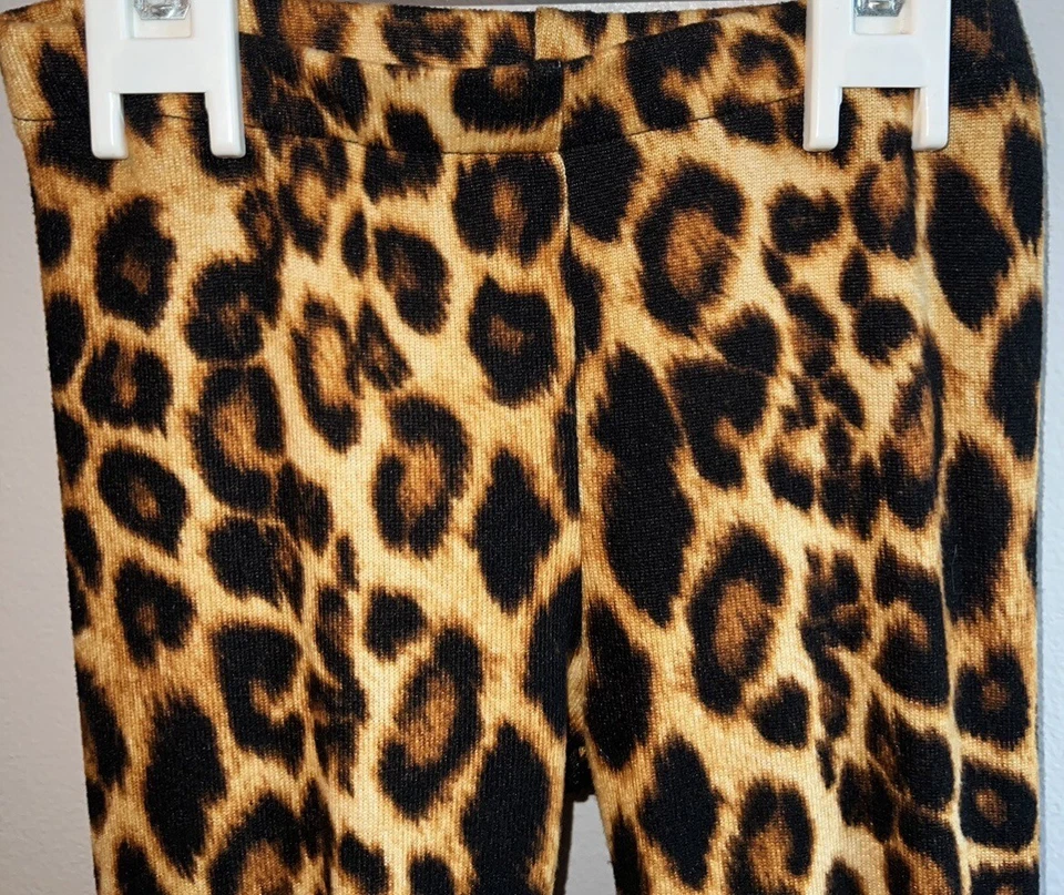 Girls Leopard Print Handmade Flare Bell Bottoms-Size 6-Worn Once - Image 3 of 3