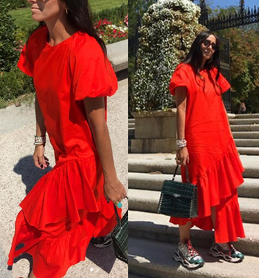 zara dress with voluminous sleeves