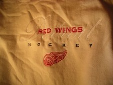 Vintage 90S Detroit Red Wings Sweatshirt White NHL Hockey SIZE   NO Neck TAG