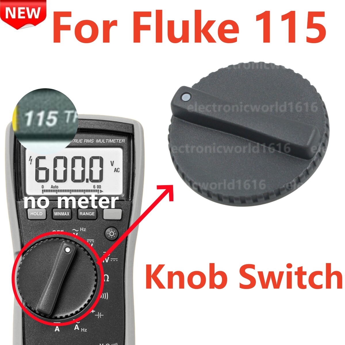 Knob Switch For Fluke 115 True RMS Digital Meter Selector Dial Rotary Replace