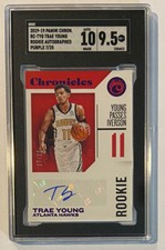 2018-19 TRAE YOUNG Rookie AUTO /25 SGC 9.5 SGC 10 Purple /25 Rookie RC Autograph