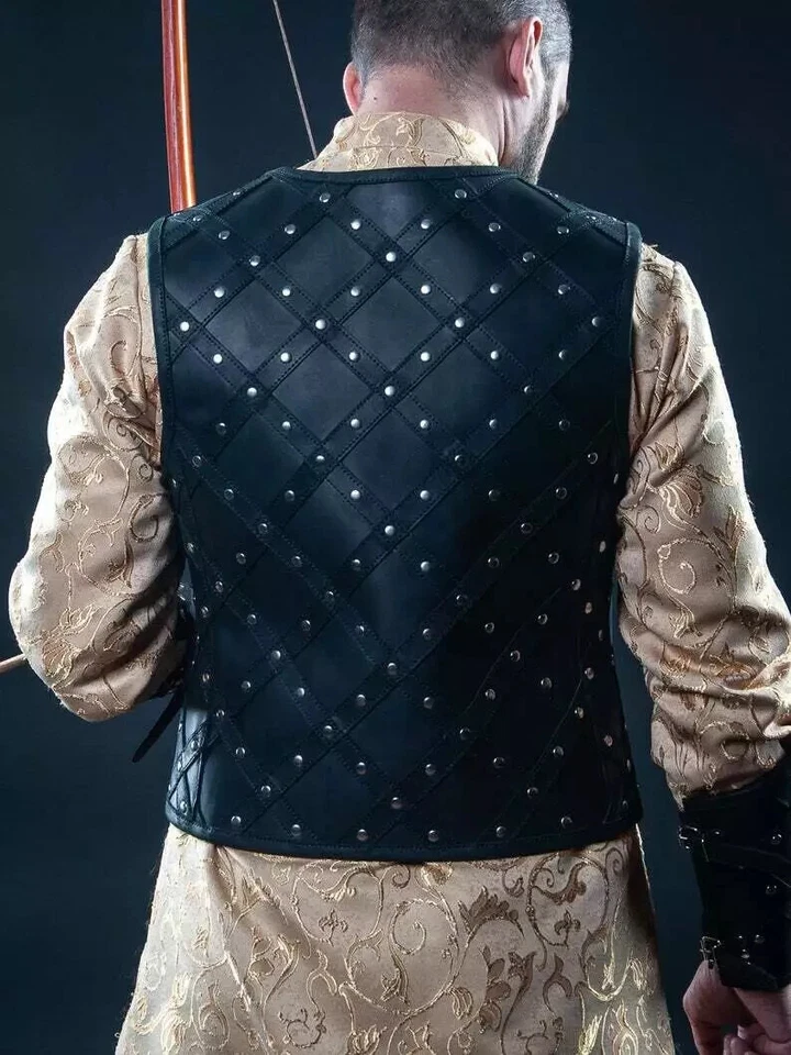 Medieval Leather vest with diamond pattern, Functional Royal armor, Historical - Image 3 of 3