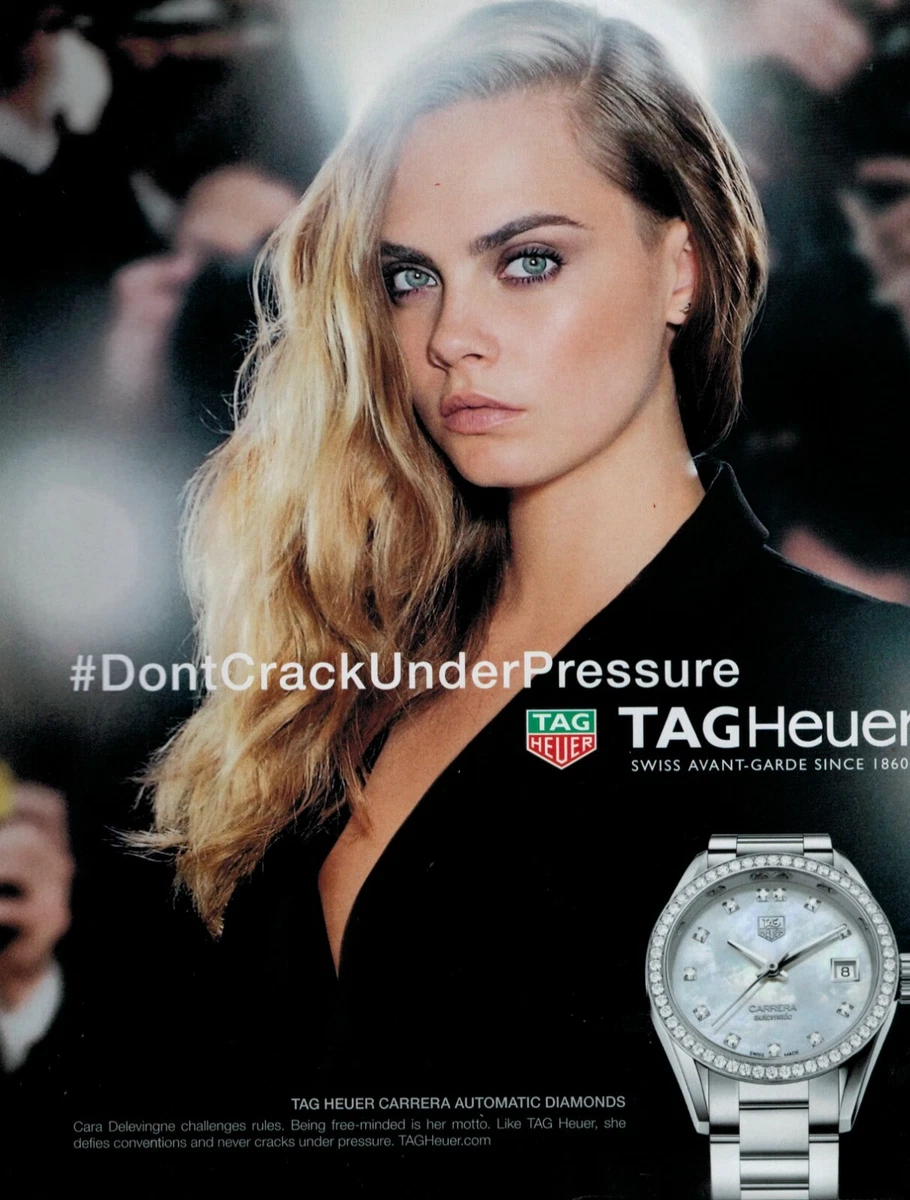 2016 TAG HEUER Carrera CARA DELEVINGNE Magazine PRINT AD