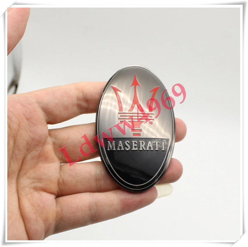 6pc Set Glossy Black Emblem For Maserati GranSport Side Trunk Badges Nameplate - Image 3 of 4