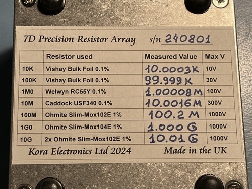 Precision Reference Resistor Array - 7 Decades 10kOhm To 10Gohm - Picture 3 of 3