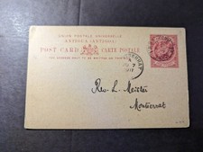 Carte postale britannique Antigua 1911 couverture St Johns BWI à Montserrat