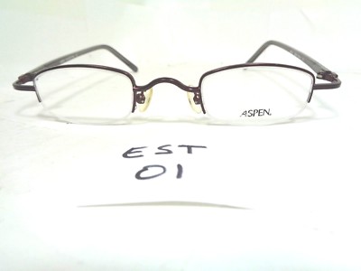 Nos ASPEN Eyeglass Frame ASP66 BU Burgundy Half Rim Small Lens  (EST-01)