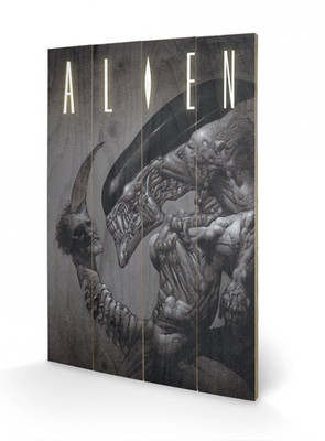 Aliens Holzdruck Head On Tail 40 x 60 cm - Pyramid International