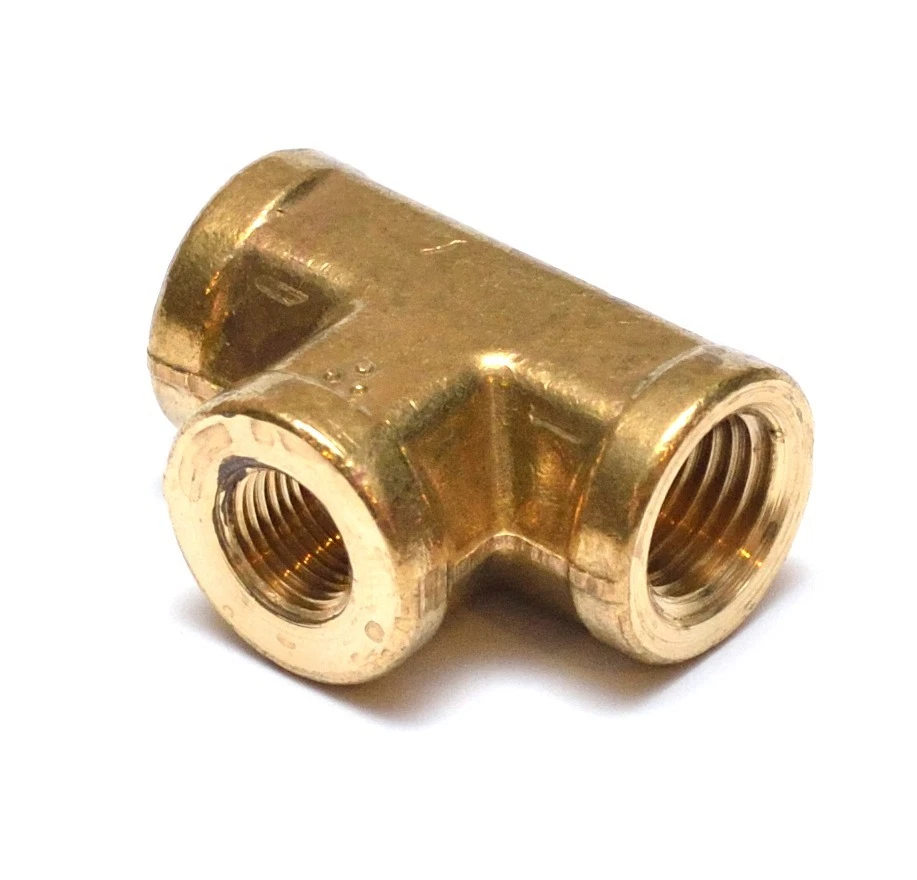  1/4 x 1/8 NPT Female Tee Brass Pipe Fitting Fuel Air Water Oil Gas FasParts - Image 2 of 4