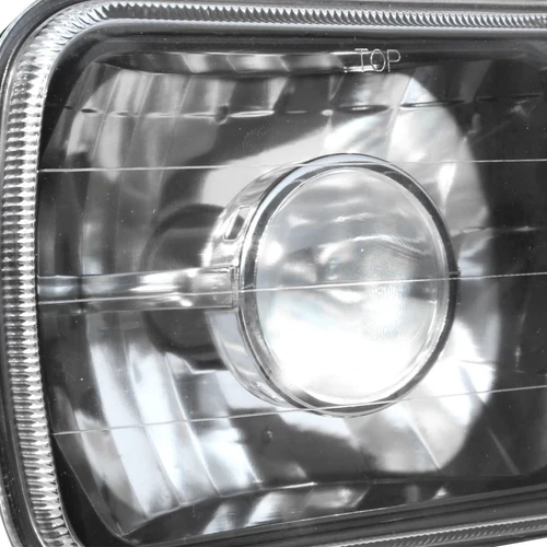 7" 7X6 Inch Square Glass Lens Diamond Cut Projector Headlights Pair H6054 H4 - Bild 6 von 11