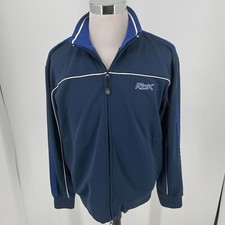 Reebok RBK MENS Navy Blue Full Zip Warm Up Track Jacket SIZE LARGE
