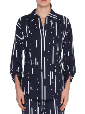 Akris Punto Memphis Lamiera Button-Front Blouse SZ 44 = US 12 - NWT