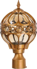 Globe Outdoor Post Light for Lawn Porch Garden Pathway Patio, Brass Waterproof P