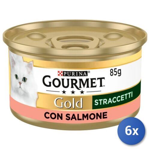 6x Gourmet Gold Dosen Streifen 85 Gramm Salmone Made IN Italy - Afbeelding 1 van 3