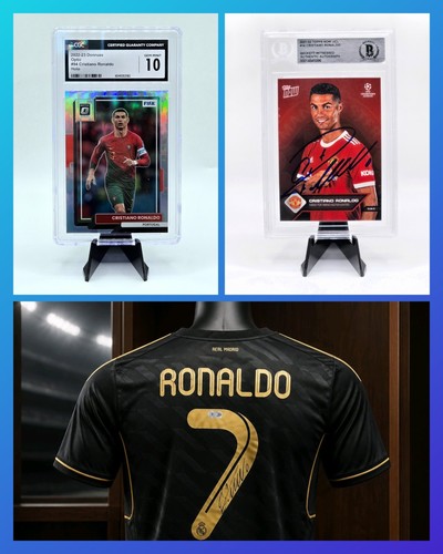 Cristiano Ronaldo Real Madrid Auto Graded Card & Jersey COA + FREE Grade 10 Card