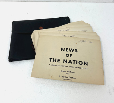 Vintage 40s Prentice Hall News Of The Nation HISTORY EDUCATION TOOL School Folio