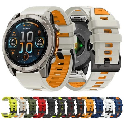Quick Fit Strap For Garmin Fenix 8 E 7 7X 6 6S 6X 5 5S 5X 3 Silicone Watch Band