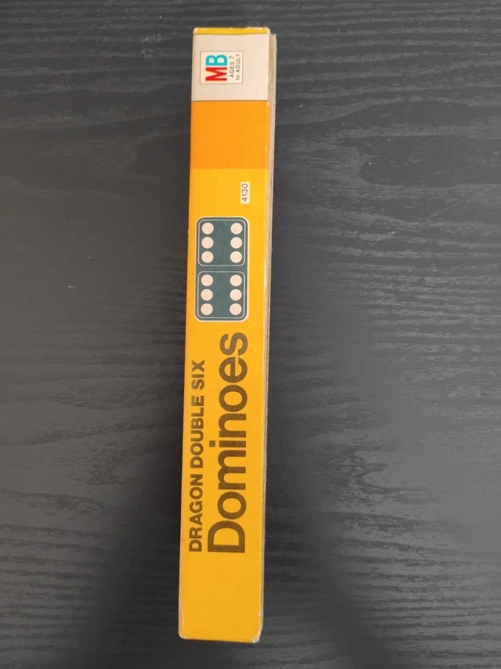 Milton Bradley 1970 Vintage Madera Dragón Doble Seis Dominó Juego Completo 28 piezas Foto 2 de 4