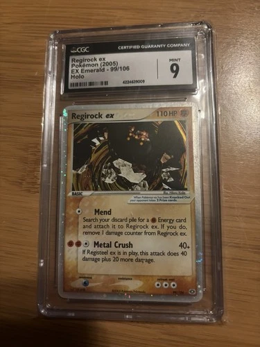 Regirock ex 99/106 Emerald Holo CGC 9 Mint 2005 Mid Era Pokemon Heater Low Pop