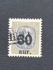 Island Tollur 30 Aur auf 50Aur  Facit 101 (150 SEK)