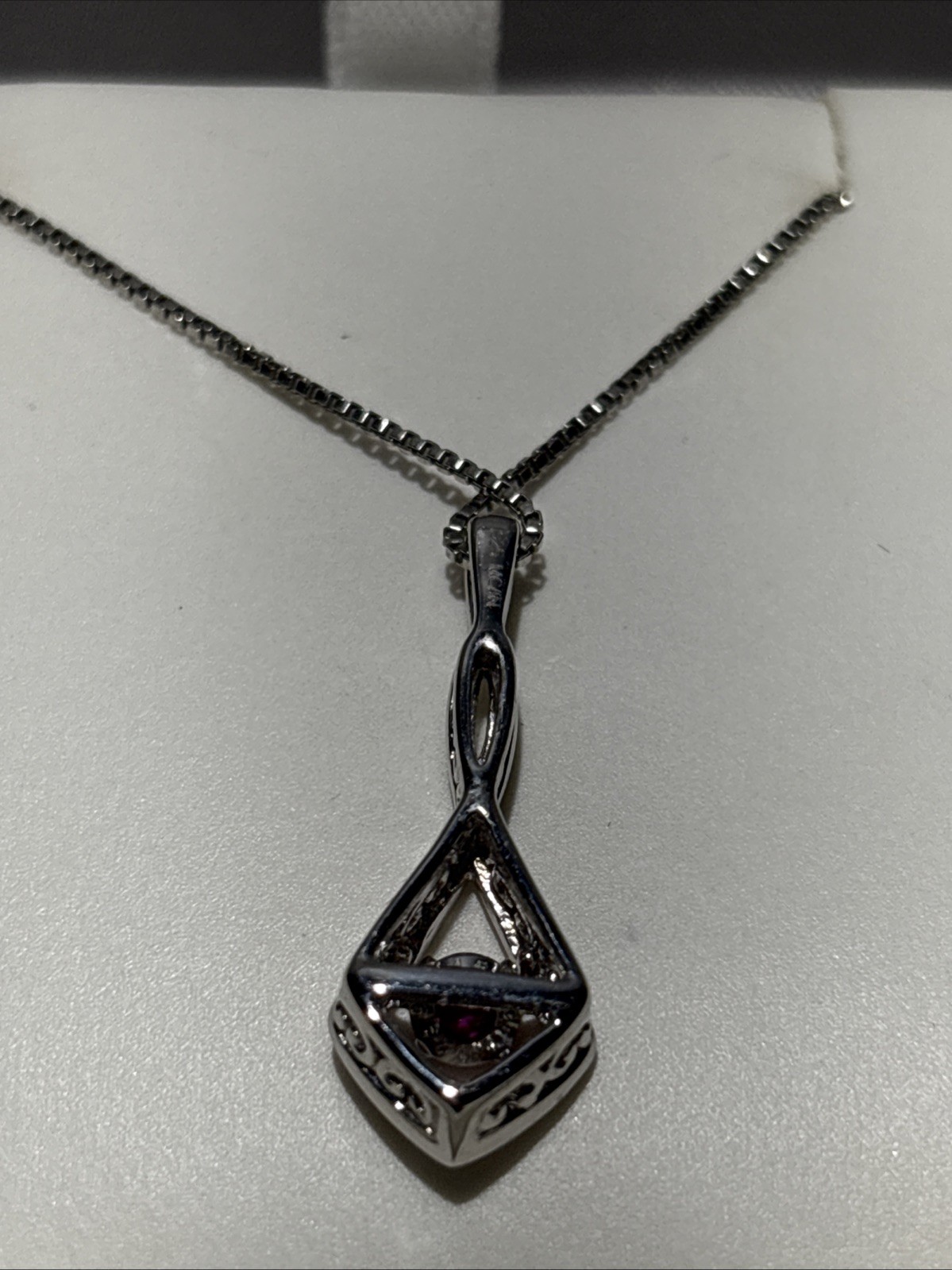 Sterling Silver Floating Ruby Pendant - image 3
