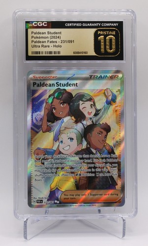 Paldean Student Pokemon 2024 Paldean Fates 231/091 Ultra Rare Holo CGC 10