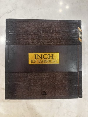 INCH E P CARRILLO WOODEN CIGAR BOX CUBE  EMPTY #349