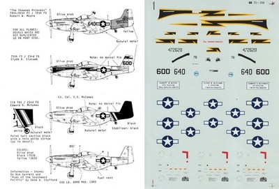 Microscale Decals 1/72 P-51D F-6K Mustang 118th TRS 23rd FG 506th FG (USAAF)