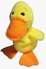Vintage 1993 Ty Beanie Babies Quackers the Duck Yellow Plush Bean Bag Retired