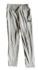 Adidas Grey Tapered Joggers Womens Size Small With Drawstring Waist