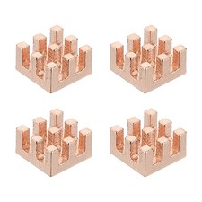4 Pcs Copper Heatsink 7x7x4mm, Heat Sink Cooler Radiator for Raspberry Pi