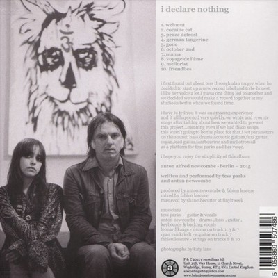 TESS PARKS/ANTON NEWCOMBE - I DECLARE NOTHING [DIGIPAK] NEW CD